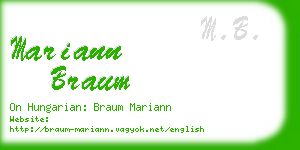 mariann braum business card
